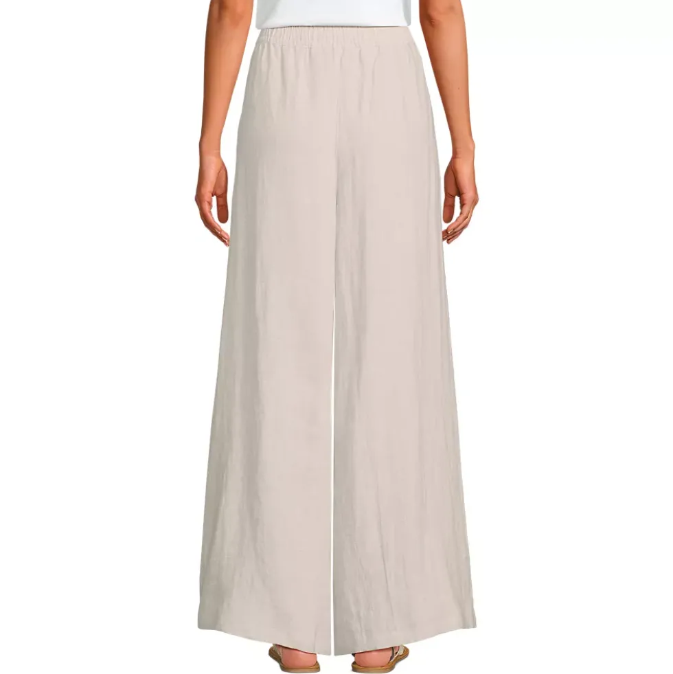 Women's Linen High Rise Palazzo Pants - Set Bottom