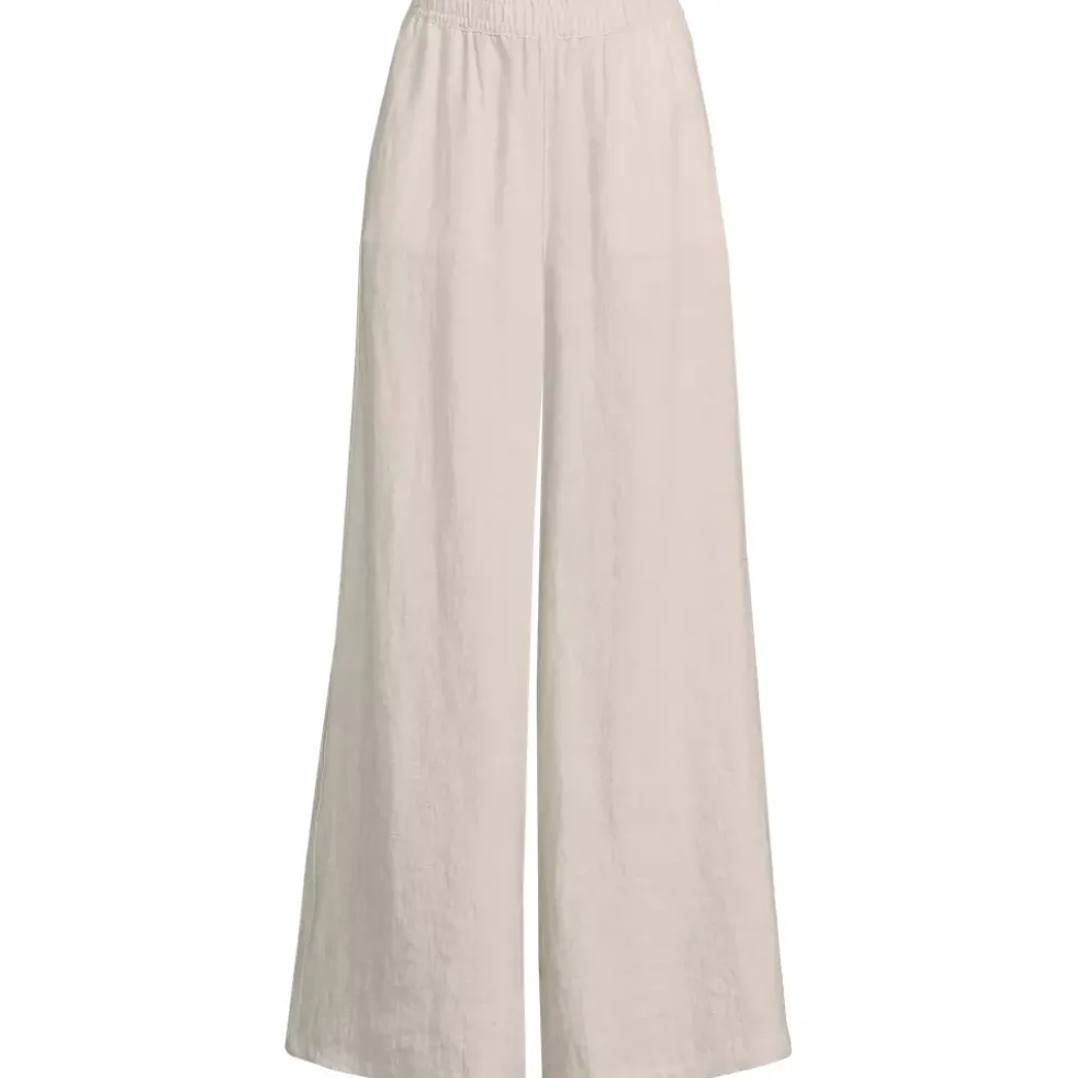 Women's Linen High Rise Palazzo Pants - Set Bottom