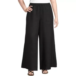Women's Linen High Rise Palazzo Pants - Set Bottom