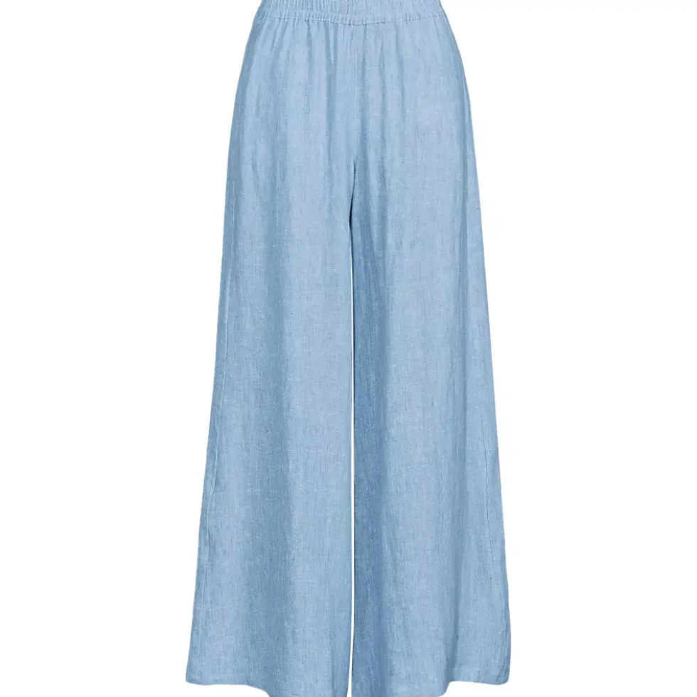 Women's Linen High Rise Palazzo Pants - Set Bottom