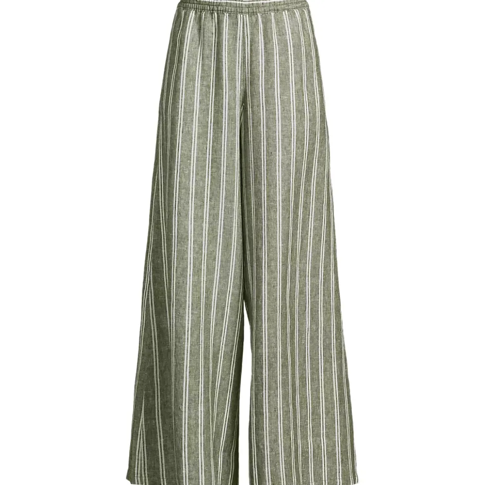 Women's Linen High Rise Palazzo Pants - Set Bottom
