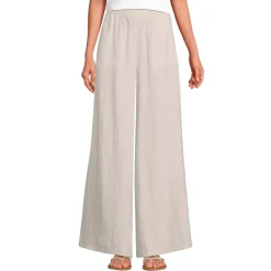 Women's Linen High Rise Palazzo Pants - Set Bottom
