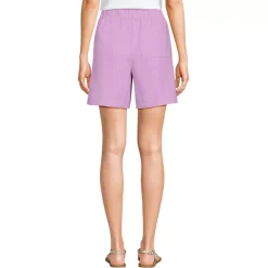 Women's Linen High Rise Pull On 7" Shorts