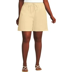 Women's Linen High Rise Pull On 7" Shorts