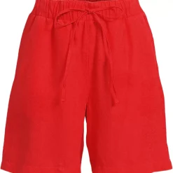 Women's Linen High Rise Pull On 7" Shorts