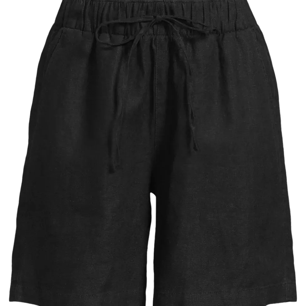Women's Linen High Rise Pull On 7" Shorts