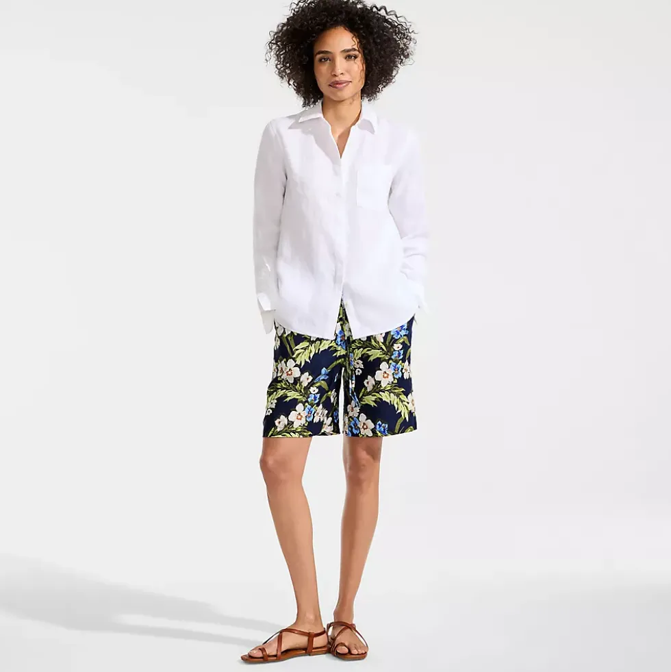 Women's Linen High Rise Pull On 7" Shorts