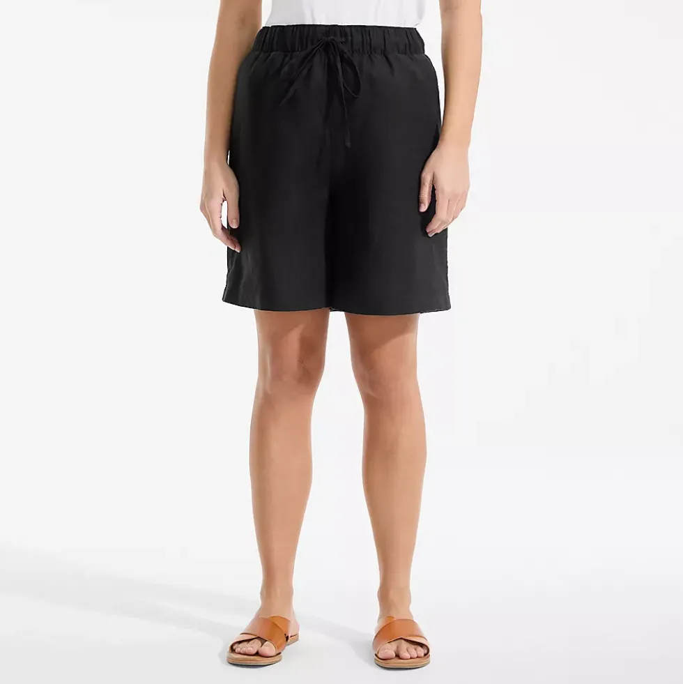 Women's Linen High Rise Pull On 7" Shorts