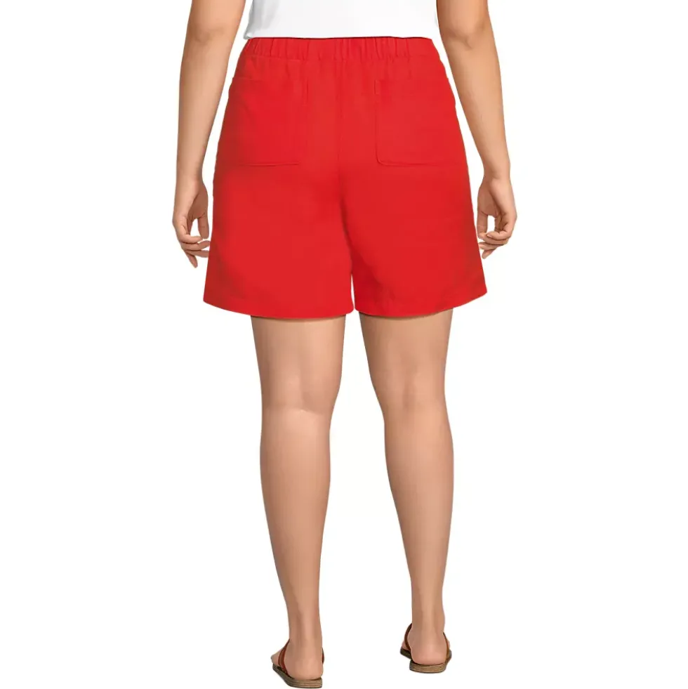 Women's Linen High Rise Pull On 7" Shorts