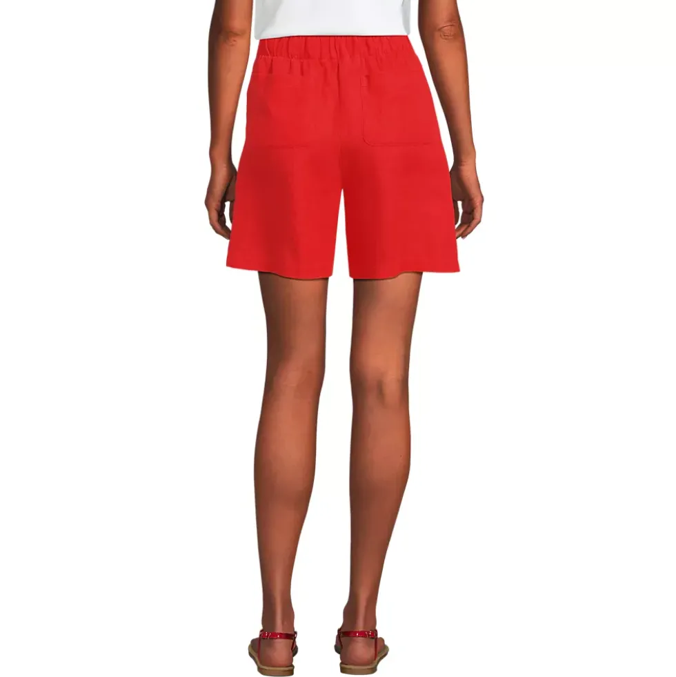 Women's Linen High Rise Pull On 7" Shorts