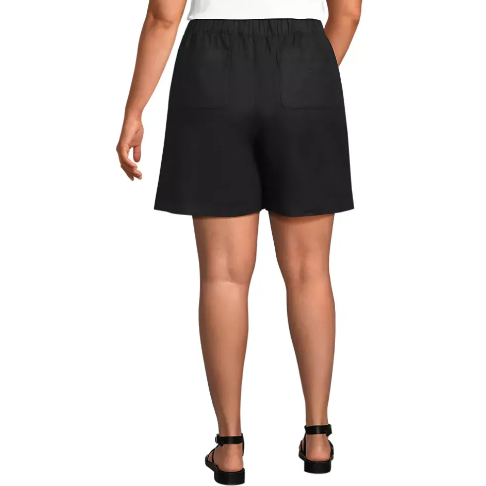 Women's Linen High Rise Pull On 7" Shorts