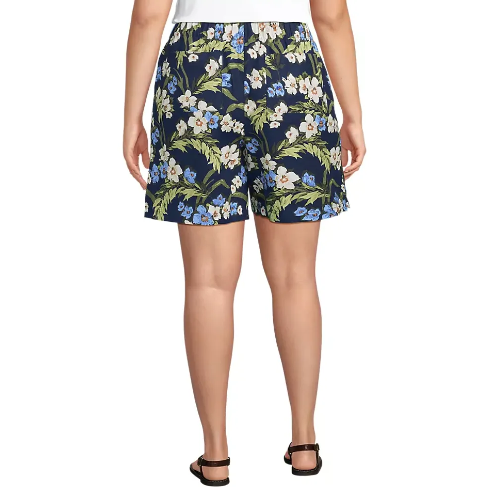 Women's Linen High Rise Pull On 7" Shorts