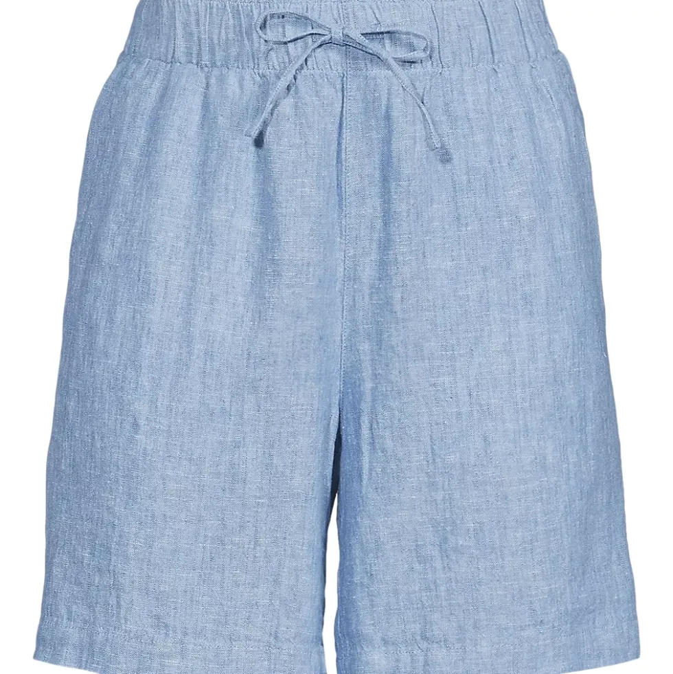 Women's Linen High Rise Pull On 7" Shorts