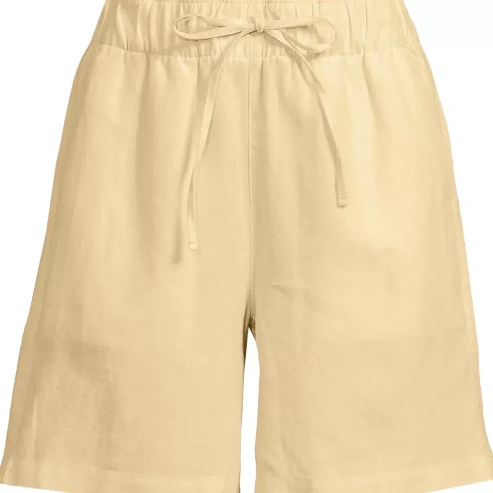 Women's Linen High Rise Pull On 7" Shorts