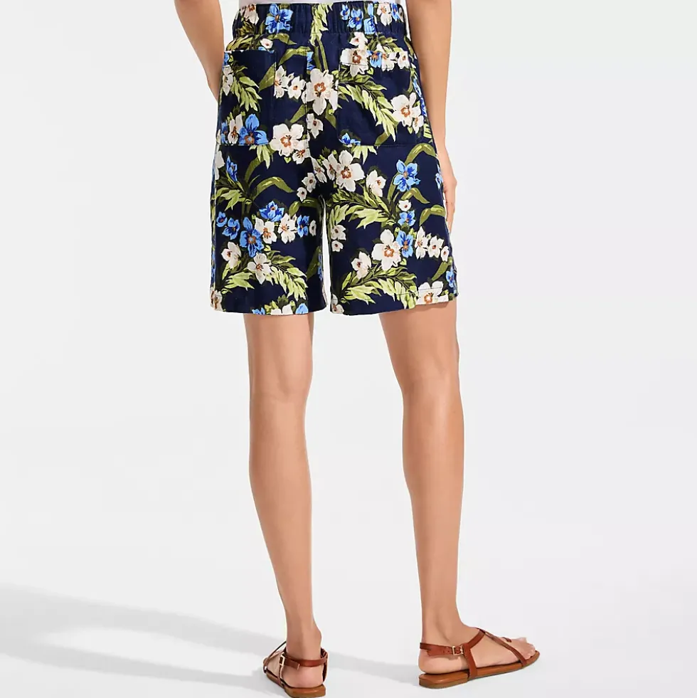 Women's Linen High Rise Pull On 7" Shorts