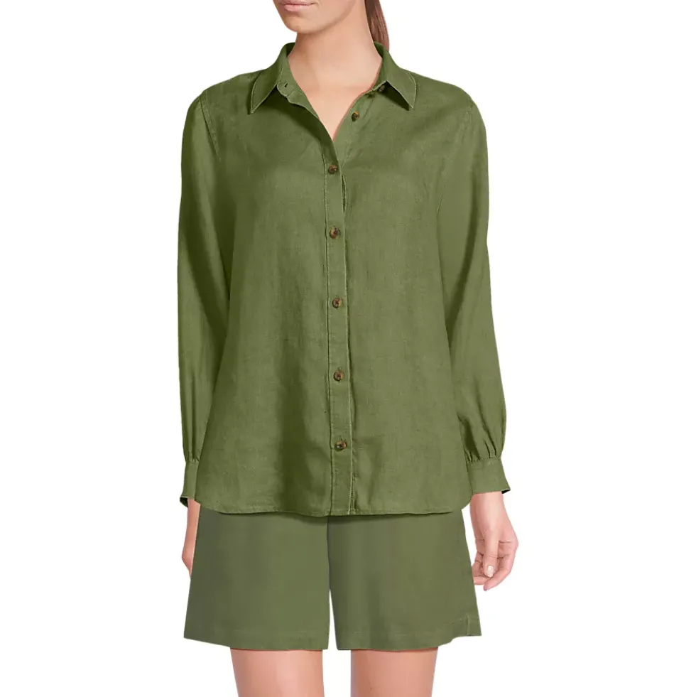 Women's Linen Long Sleeve Feminine Shirt