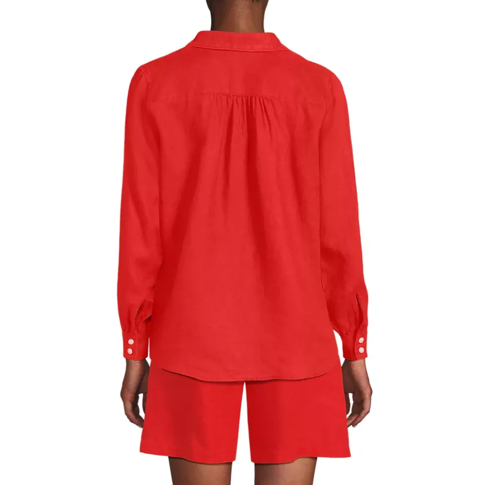 Women's Linen Long Sleeve Feminine Shirt