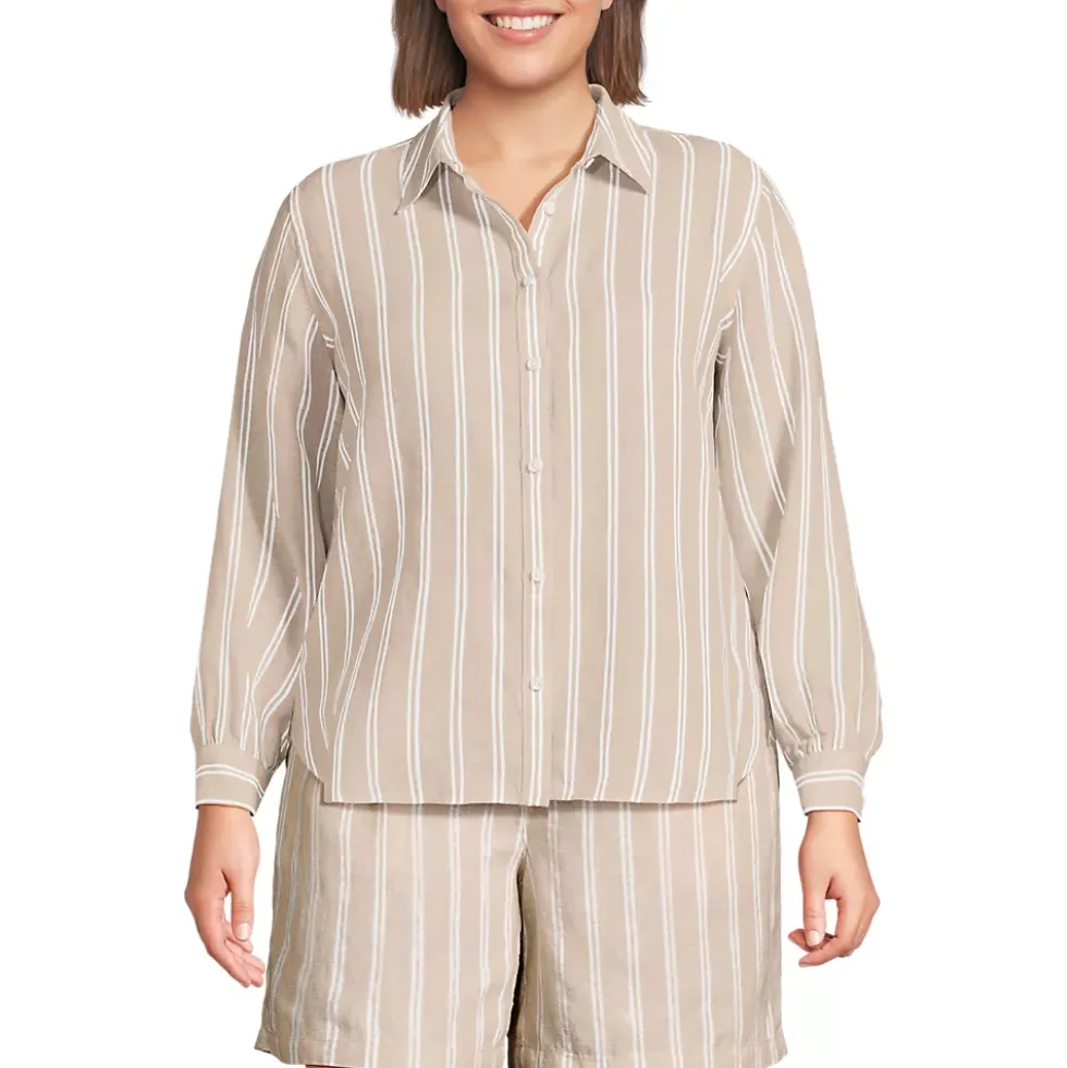 Women's Linen Long Sleeve Feminine Shirt