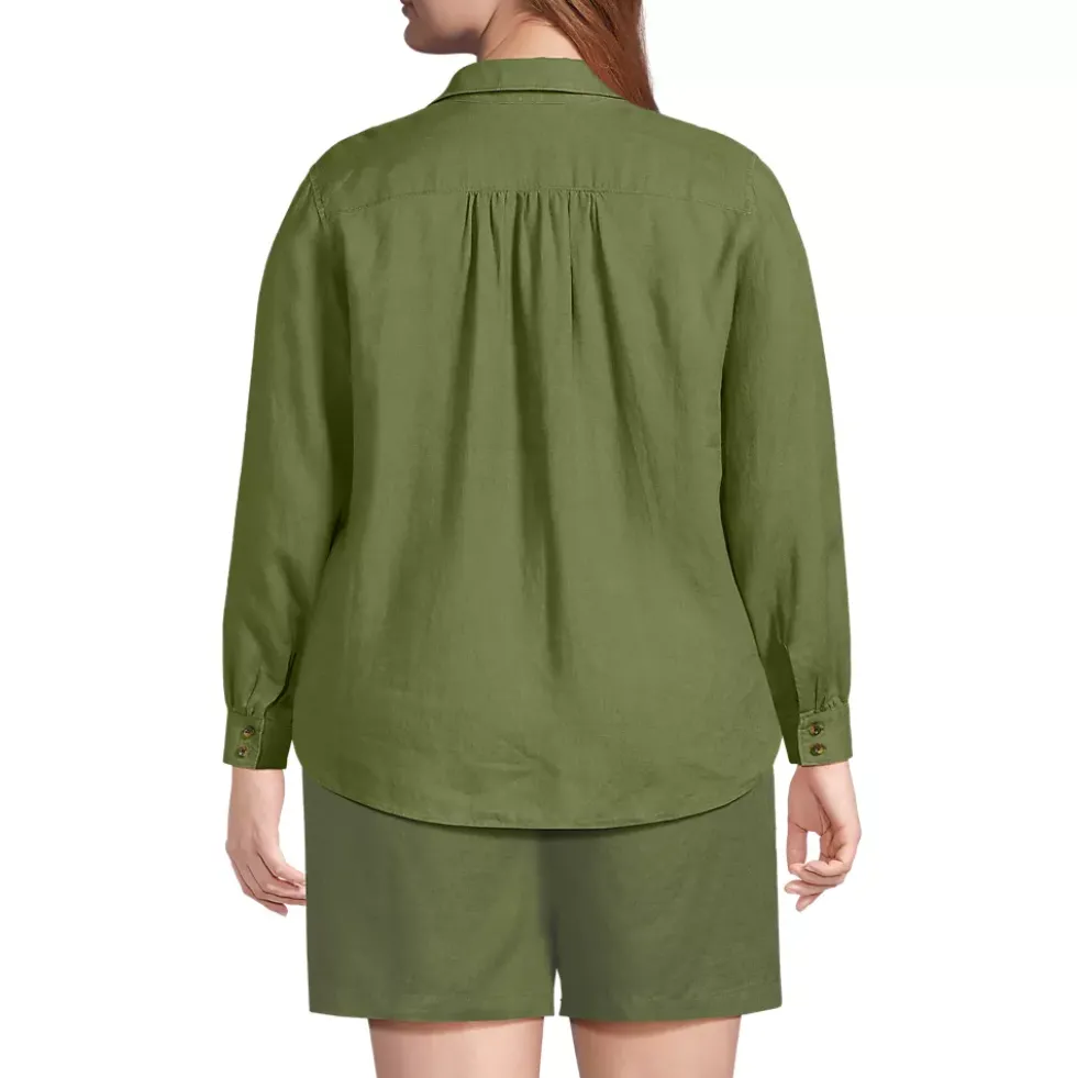 Women's Linen Long Sleeve Feminine Shirt