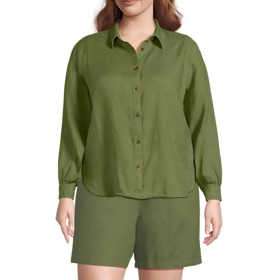 Women's Linen Long Sleeve Feminine Shirt