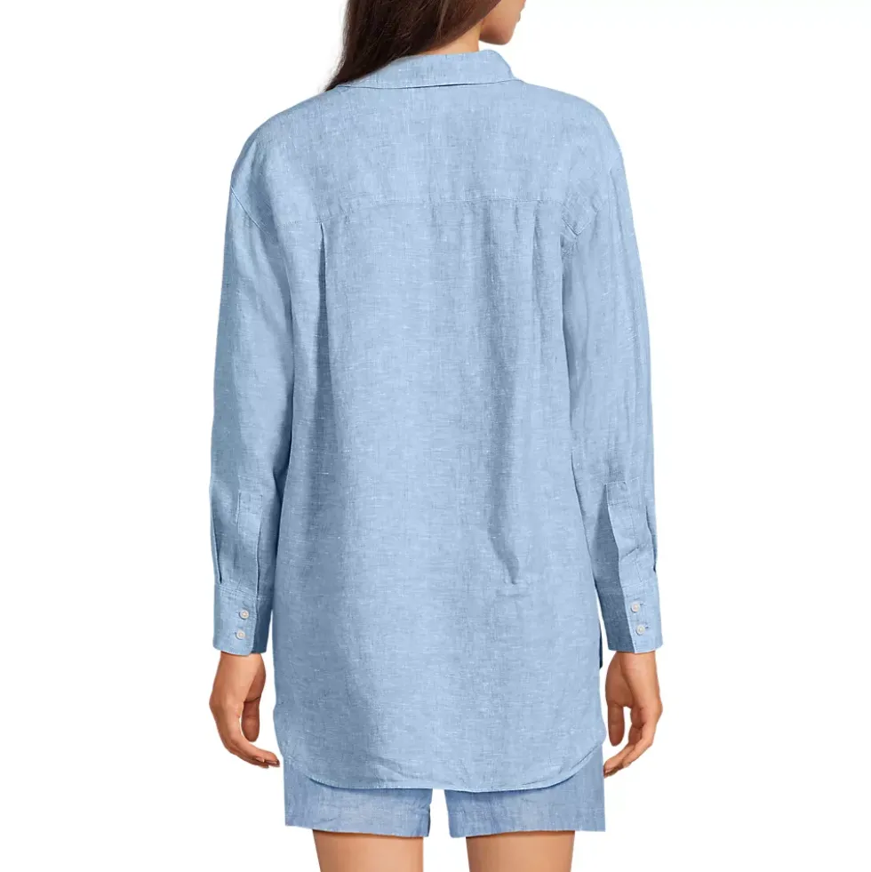 Women's Linen Oversized Button Front Shirt