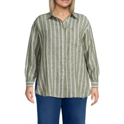 Women's Linen Oversized Button Front Shirt