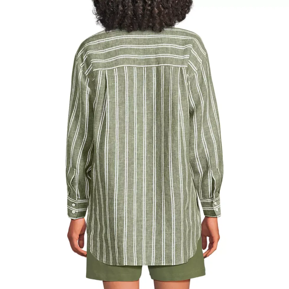 Women's Linen Oversized Button Front Shirt