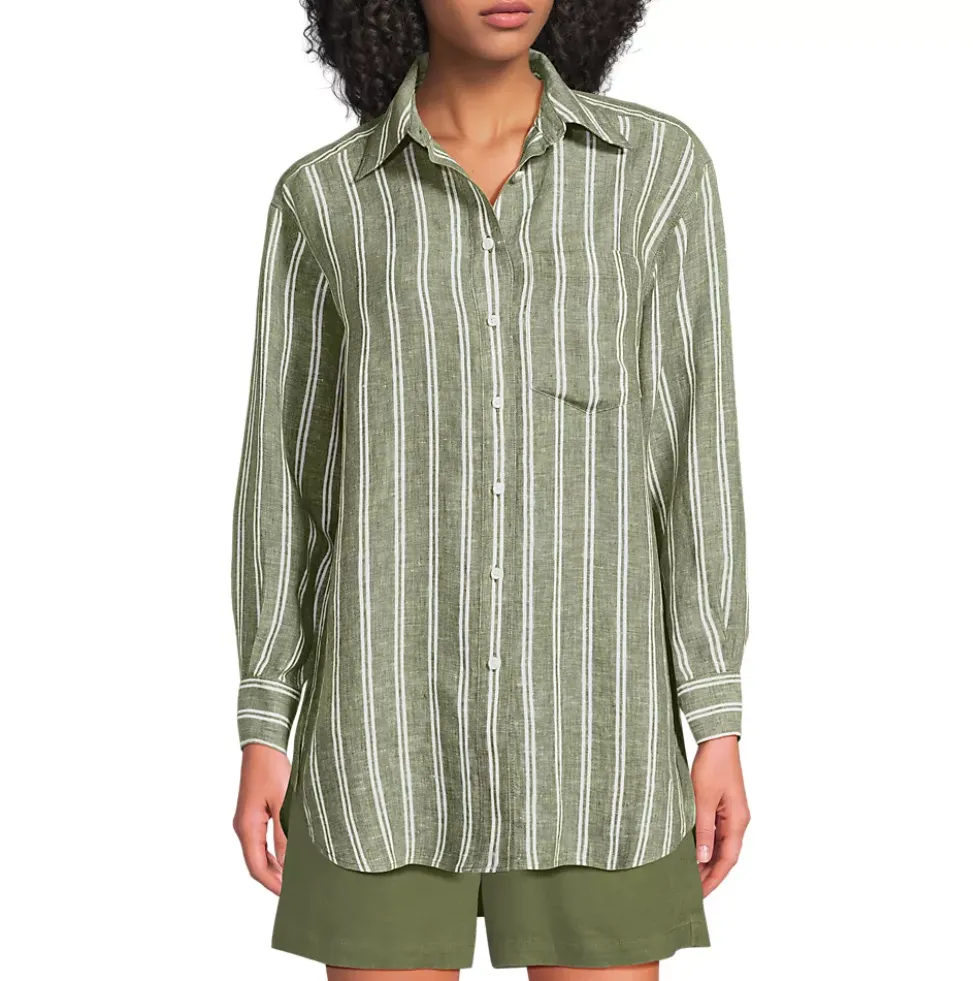 Women's Linen Oversized Button Front Shirt