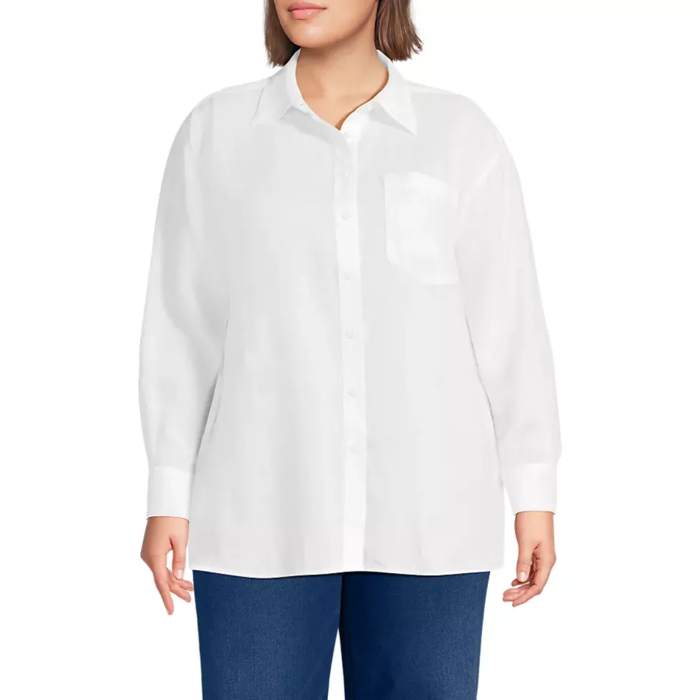 Women's Linen Oversized Button Front Shirt