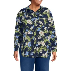 Women's Linen Oversized Button Front Shirt