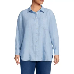 Women's Linen Oversized Button Front Shirt