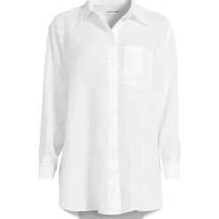 Women's Linen Oversized Button Front Shirt