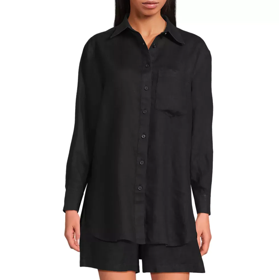 Women's Linen Oversized Button Front Shirt
