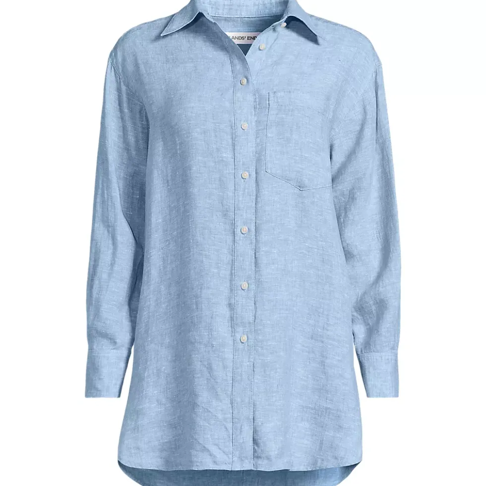 Women's Linen Oversized Button Front Shirt