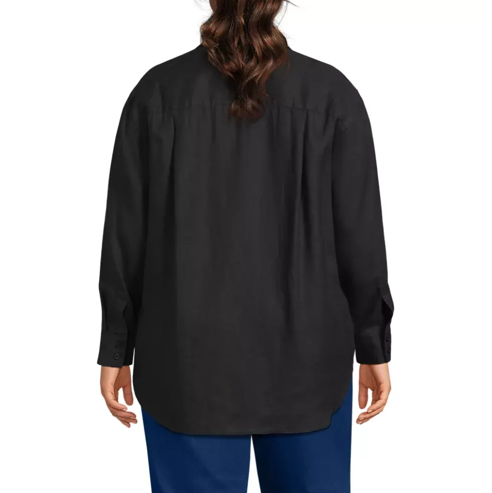 Women's Linen Oversized Button Front Shirt