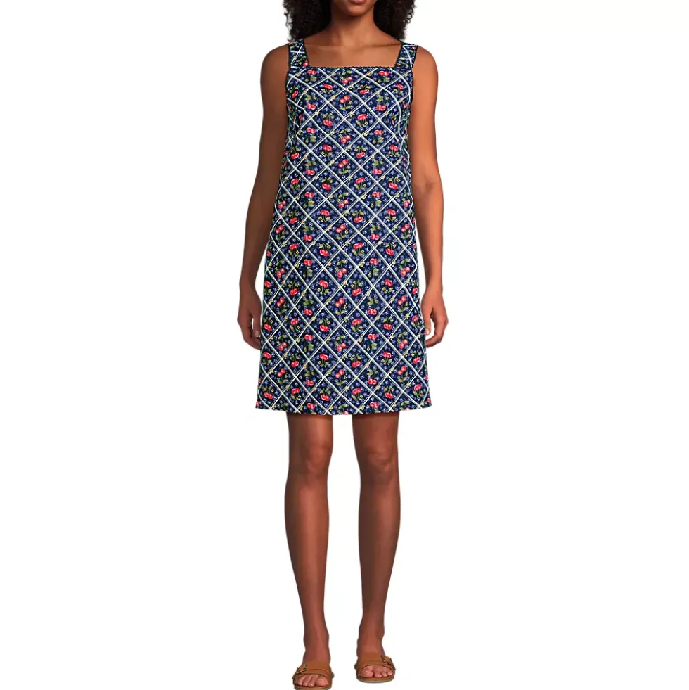 Women's Linen Shift Above the Knee Dress