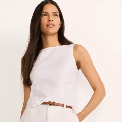 Women's Linen Sleeveless Peplum Top