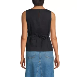 Women's Linen Sleeveless Peplum Top