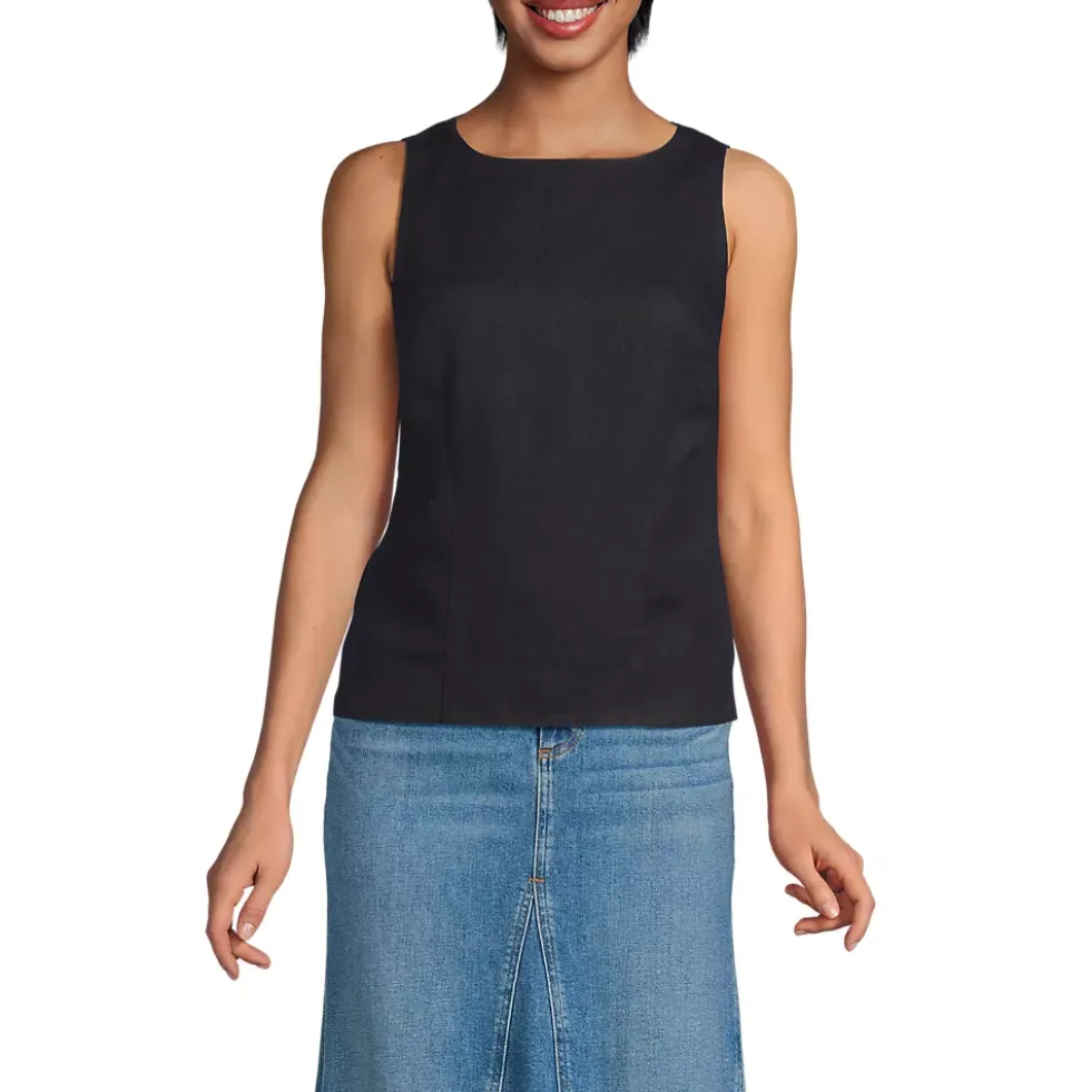 Women's Linen Sleeveless Peplum Top