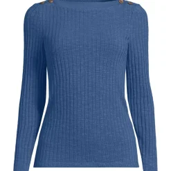 Women's Long Sleeve Coastal Rib Boatneck Top