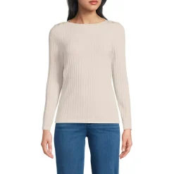 Women's Long Sleeve Coastal Rib Boatneck Top