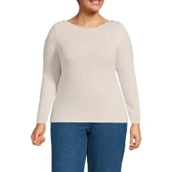 Women's Long Sleeve Coastal Rib Boatneck Top