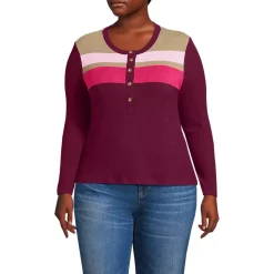 Women's Long Sleeve Cozy Rib Henley Top
