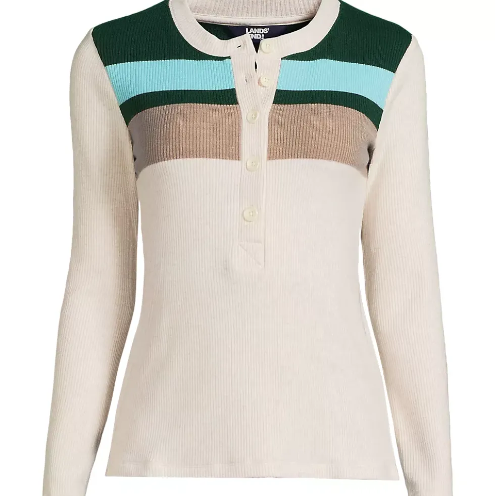 Women's Long Sleeve Cozy Rib Henley Top