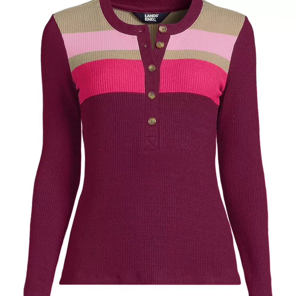 Women's Long Sleeve Cozy Rib Henley Top