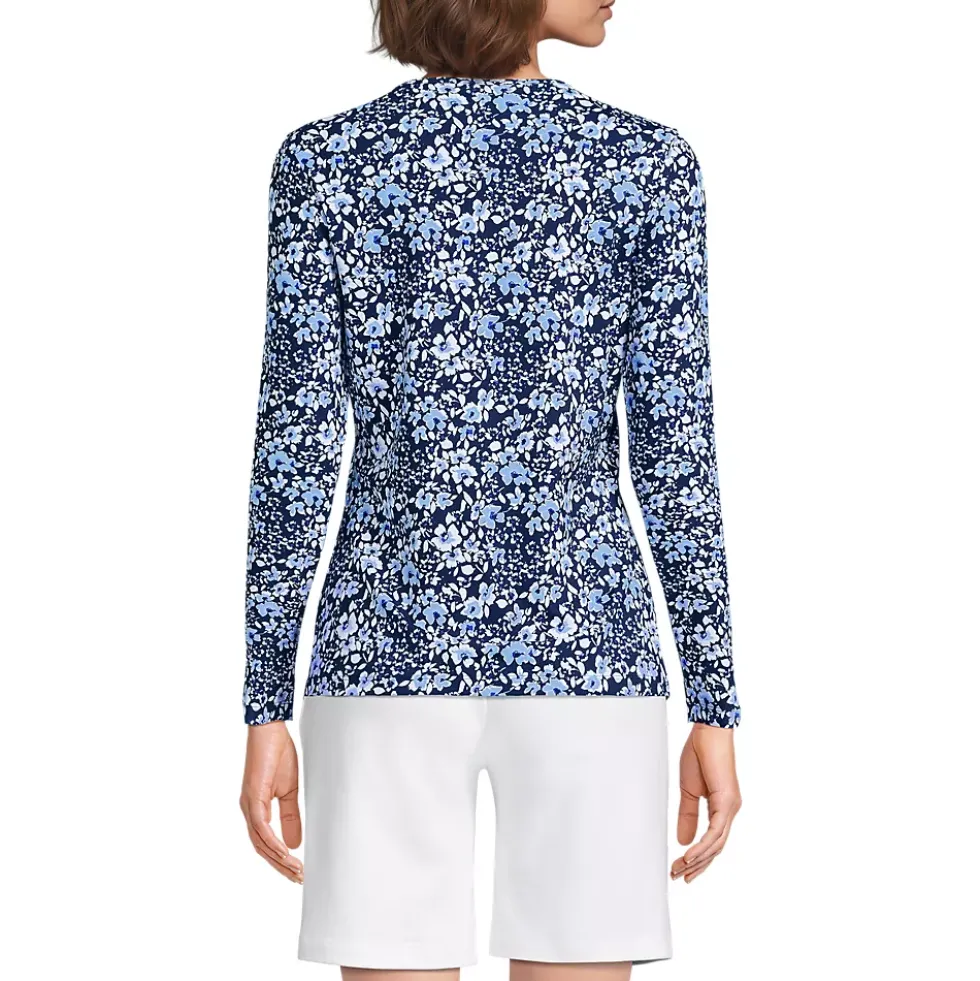 Women's Long Sleeve Crewneck Garden Tee - Sunshade UPF 50 Quick Dry