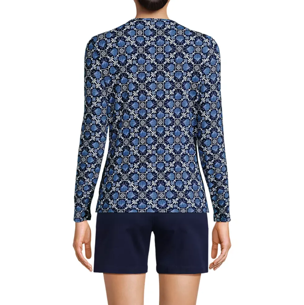 Women's Long Sleeve Crewneck Garden Tee - Sunshade UPF 50 Quick Dry