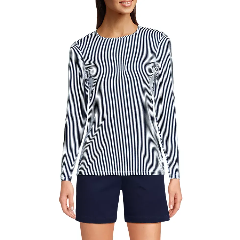 Women's Long Sleeve Crewneck Garden Tee - Sunshade UPF 50 Quick Dry