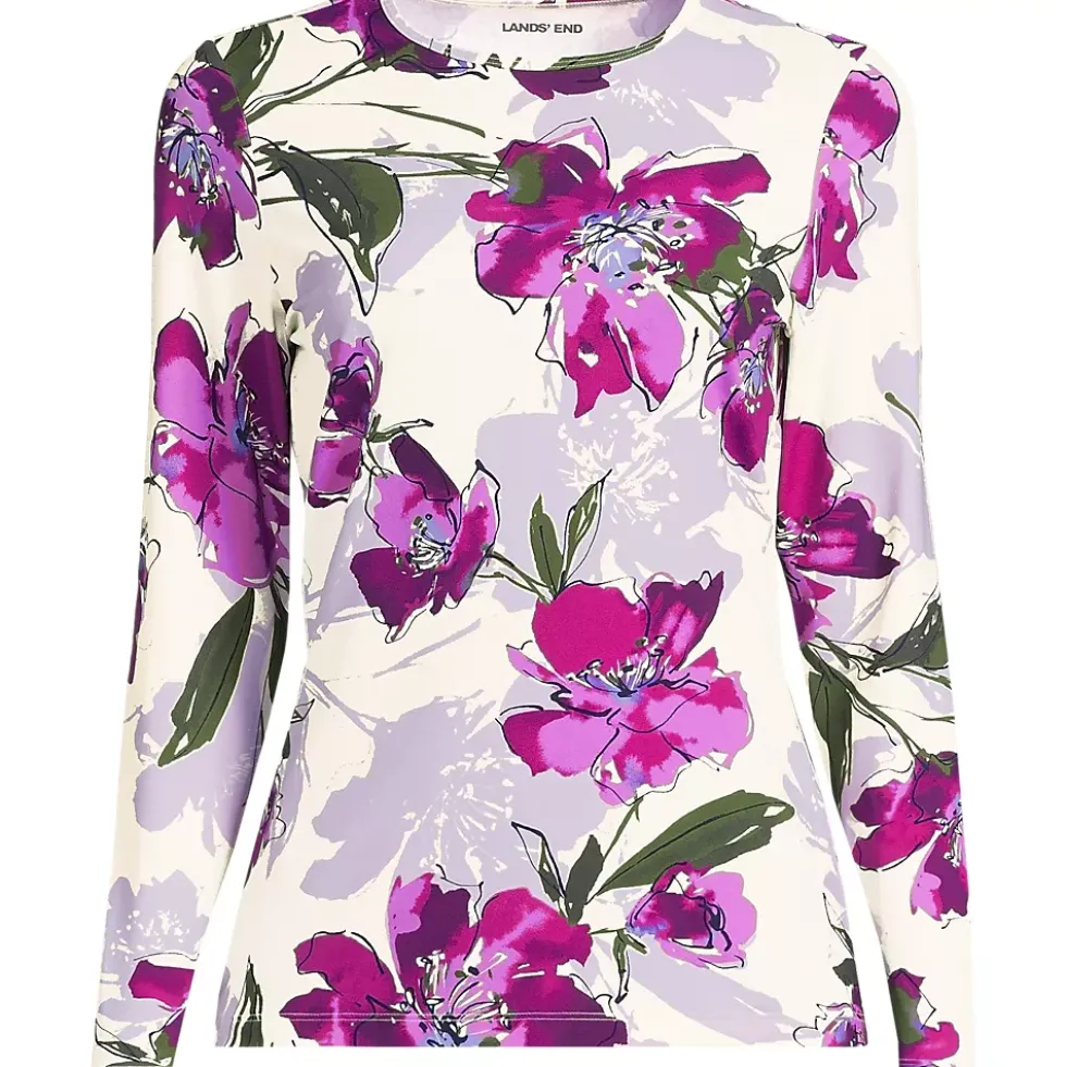 Women's Long Sleeve Crewneck Garden Tee - Sunshade UPF 50 Quick Dry