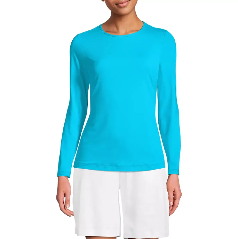 Women's Long Sleeve Crewneck Garden Tee - Sunshade UPF 50 Quick Dry